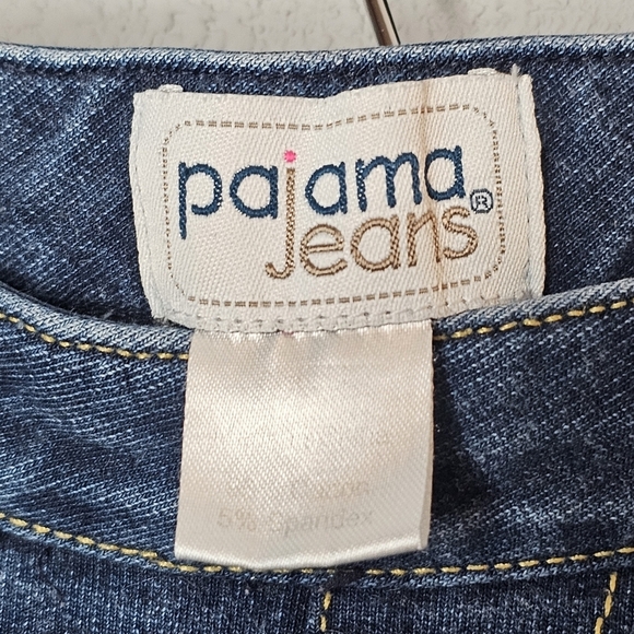 Pajama Jeans Womens Medium Blue Straight Leg Pink Drawstring‎ Comfy Pull On - Picture 11 of 12